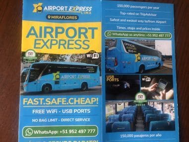 Airport Express Limaのパンフレット